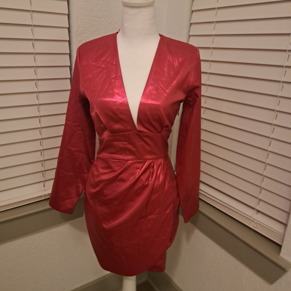 Zara Red Long Sleeve Dress